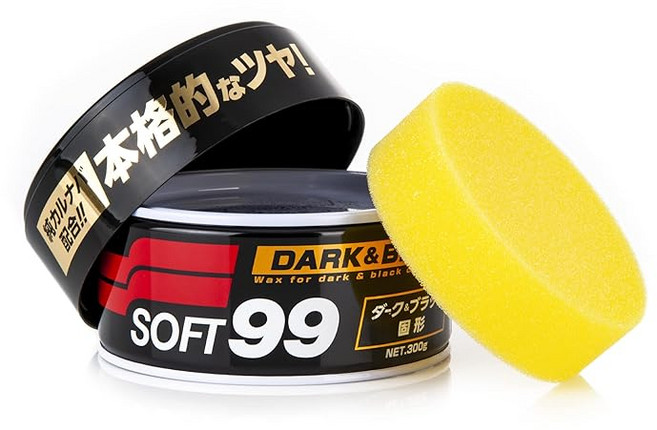 소프트99(SOFT99) 왁스 WAX 뉴소프트99 다크 블랙 300g 자동차 도막 보호 광택용 스폰지 00010