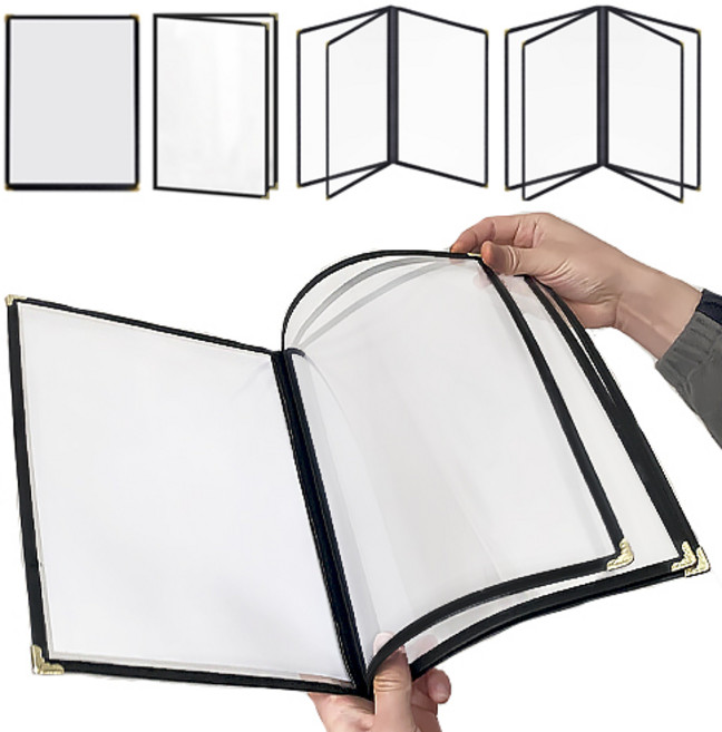 베러워커스 업소용 메뉴판 a4 책자 케이스, 2쪽 4면, 투명, 1개