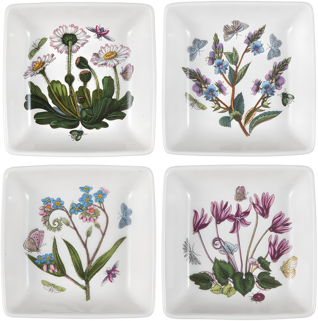 포트메리온 보타닉가든 사각 미니접시 4개 세트, 혼합색상, 1세트
