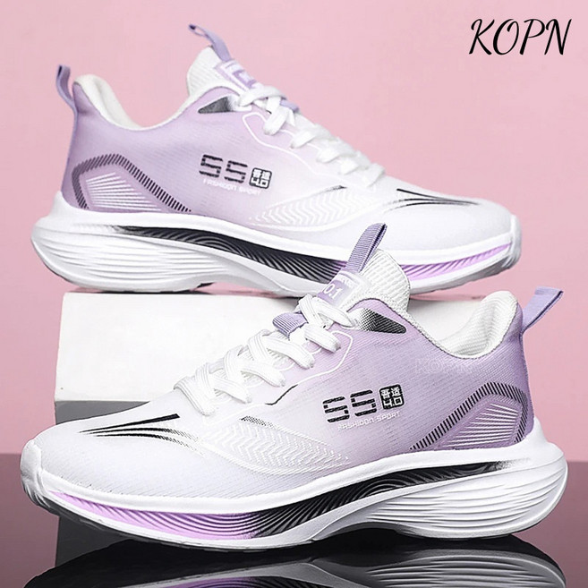KOPN 여성용 스프링/가을 시즌 폴리쉬 여성 단화 러닝화 소프트 밑창 쿠션 경량 운동화