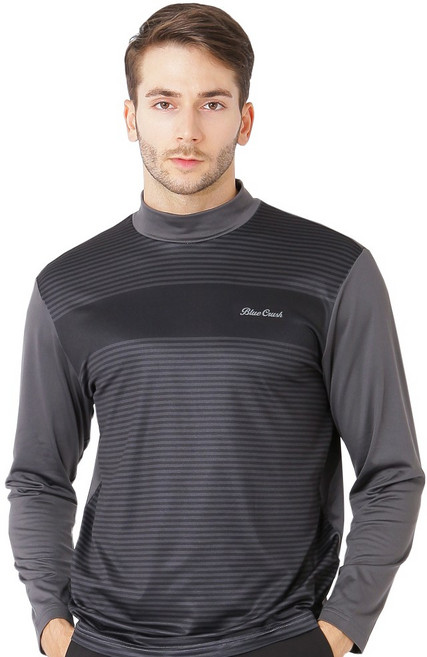 베니블루 기모패턴 폴라티셔츠_G14TS502MT