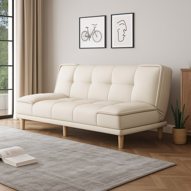 illusionmall 접이식 소파베드 리클라이너 패브릭 쇼파 확장형 원룸 공간활용 다기능 매트리스, D