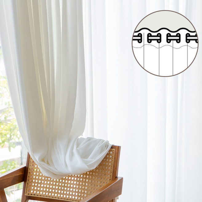 밀리무드 다이아 쉬폰커튼 비침없는 도톰 차르르 아일렛형