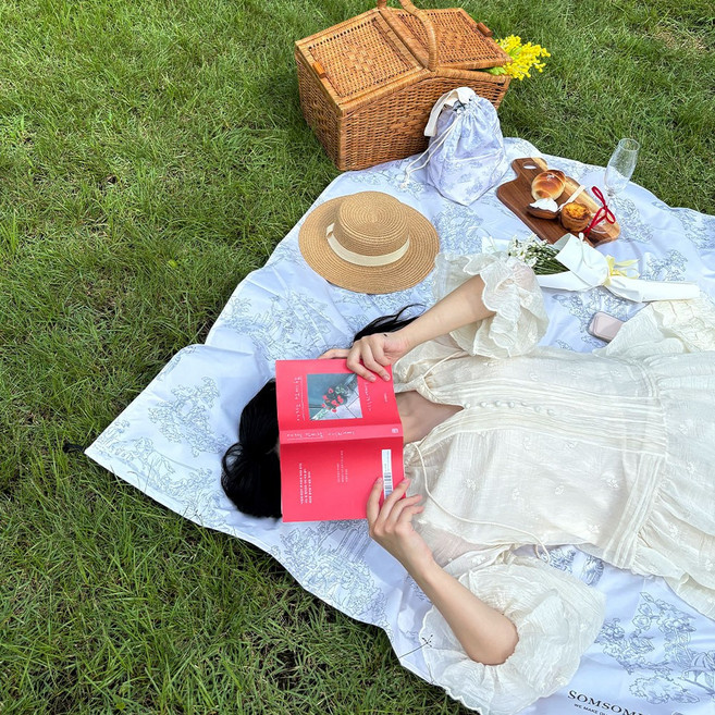 솜솜라이크 트왈드 경량 피크닉매트, 그레이