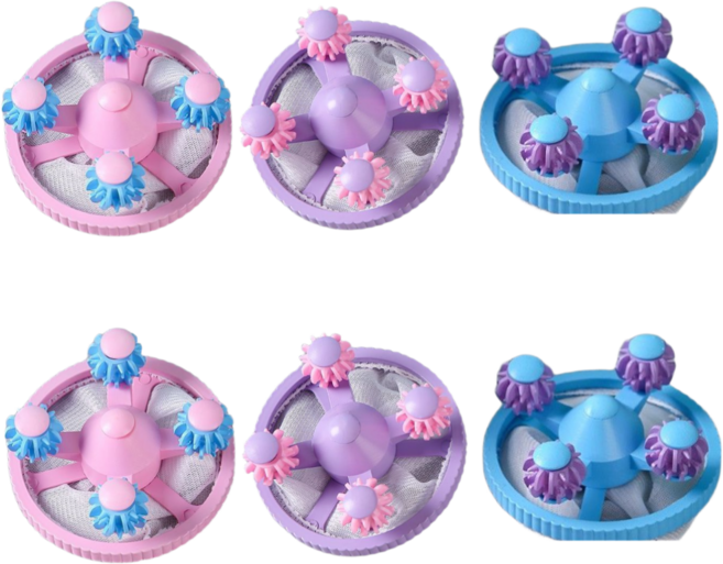 리온드 올출시 7세대 퍼팩트 갈퀴 스핀형 세탁기 거름망, 핑크퍼플스카이, 6개