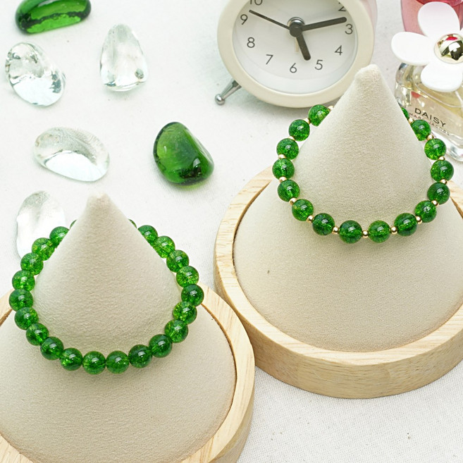 8월 탄생석 페리도트 원석 팔찌 남자 여자 선물 염주팔찌