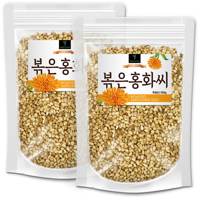 퓨어영 국산 볶은 홍화씨 500g 홍화자, 2개