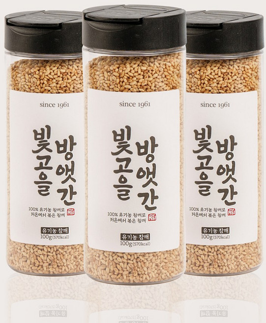 빛고을방앳간 저온에서 볶은 유기농 참깨 [3구 Set], 100g, 3개, 300g