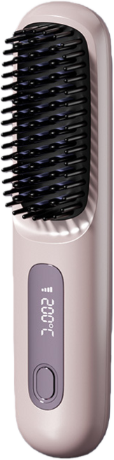 無線便攜直髮梳 快速加熱多功能造型智能溫控護髮, 1個, 芋泥金