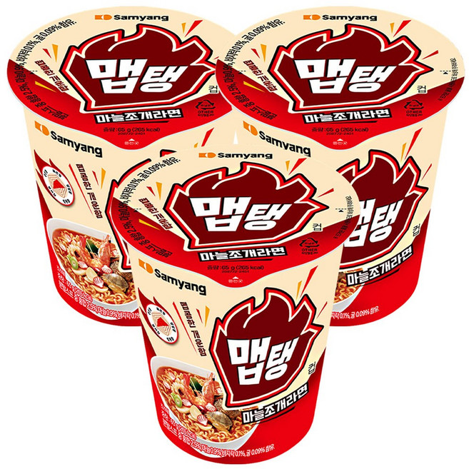 삼양 맵탱 마늘조개라면 65g, 3개