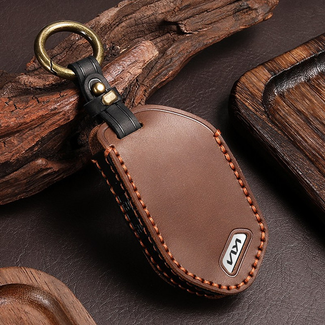 HAKO 유틸리티 가죽 키케이스 키홀더, 브라운, 9버튼