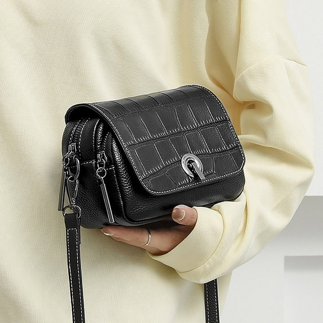 YUMDE 소가죽 여성 미니 크로스백 데일리 캐주얼 가방