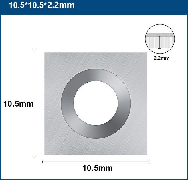 목재 대패 비트 12x12x2 용 카바이드 인서트 슬래브 커터. 2/10.5x10.5x2.2/14x14x2mm 스포일러 보드 표면, 10.5x10.5x2.2 mm
