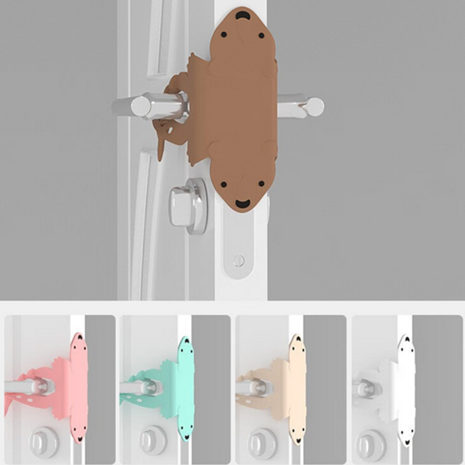 문쾅방지 실리콘 방문 문닫힘 소음방지 커버 세트, 1세트, 화이트색_3개