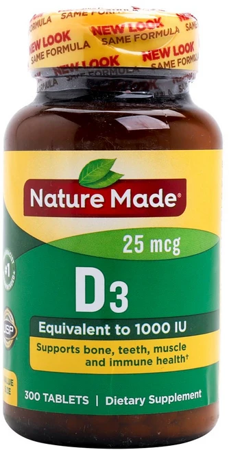네이처메이드 비타민 D3 1000 IU 타블렛, 1개, 300정 - 쿠팡