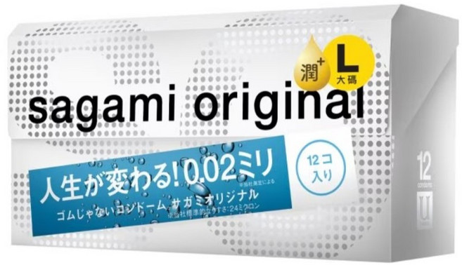相模 Sagami Original 0.01 L 潤滑型 保險套, 1個, 相模002極潤 L （12入/盒）