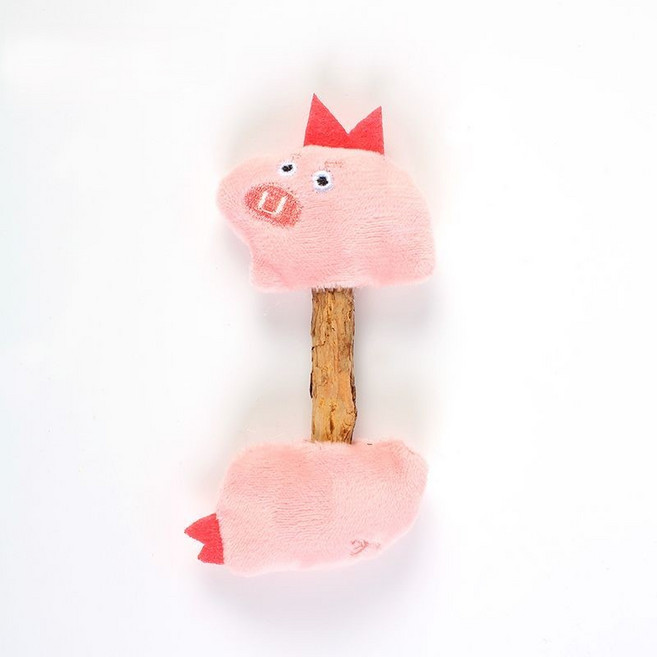 FURENDO 마따따비 고양이 이갈이 장난감 치석 관리 스트레스 해소 혼자 놀이, 1개, 돼지 마따따비