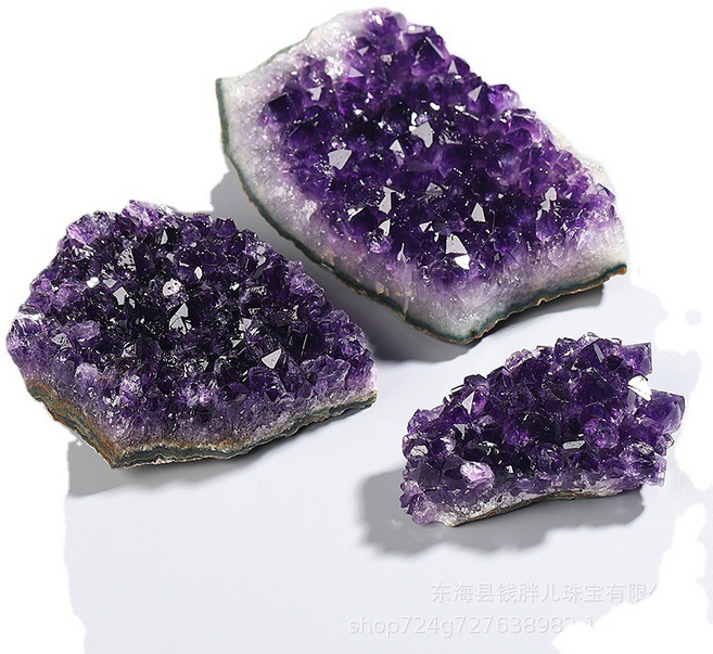 선연주 천연 자수정 원석 클러스터 펜던트 원석 장식용 크리스탈 원석 행운석 수정 지오드