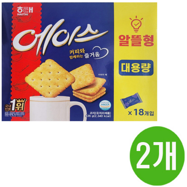해태제과 에이스 과자, 436g, 2개