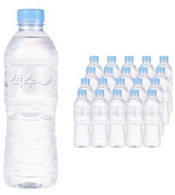 석수 무라벨 생수, 500ml, 20개