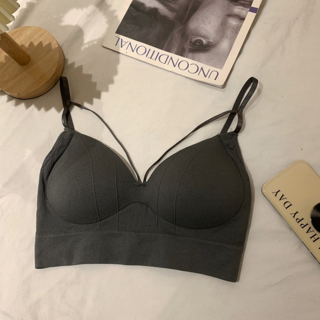 美背吊帶一體式固定杯內衣 舒適防走光抹胸背心