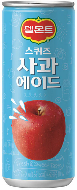롯데-델몬트스퀴즈사과240ml(30캔) x2, 240ml, 60개