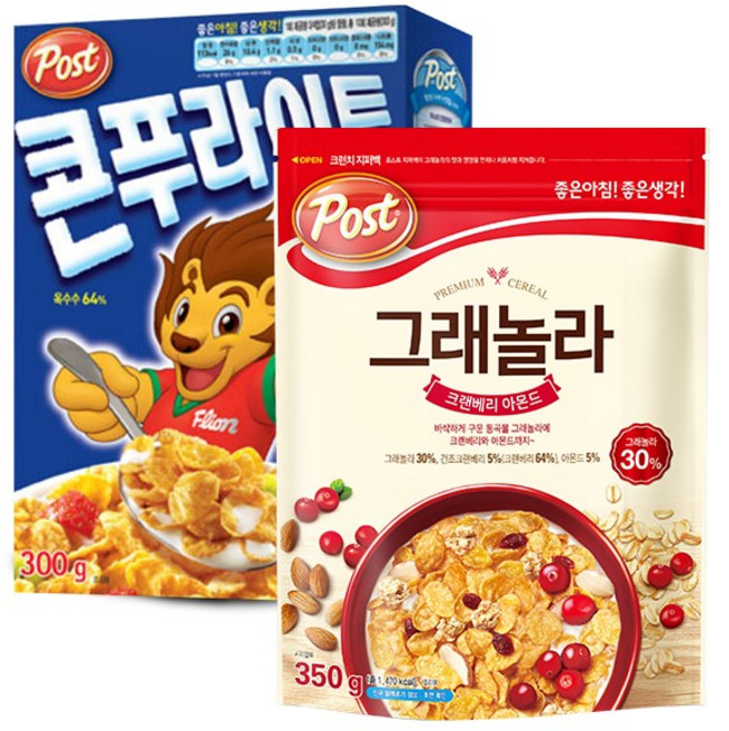 포스트 콘푸라이트 300g + 크랜베리 아몬드 350g, 1개
