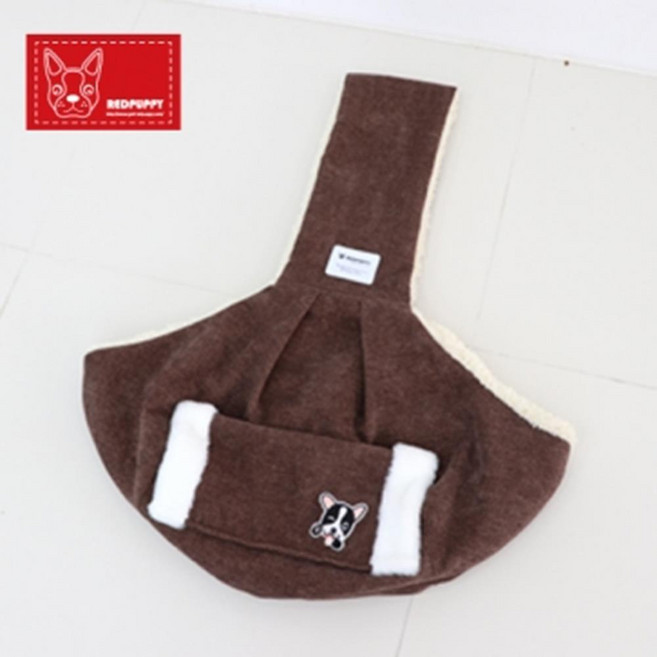 속까지 따뜻한 슬링백 다크브라운 대형 강아지이동