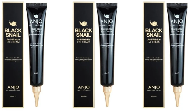 앙주 블랙 스네일 아이크림 40ml (달팽이 추출물 및 자연유래성분 함유로 주름부위 개선 눈가 주름 집중케어), 3개 - 쿠팡