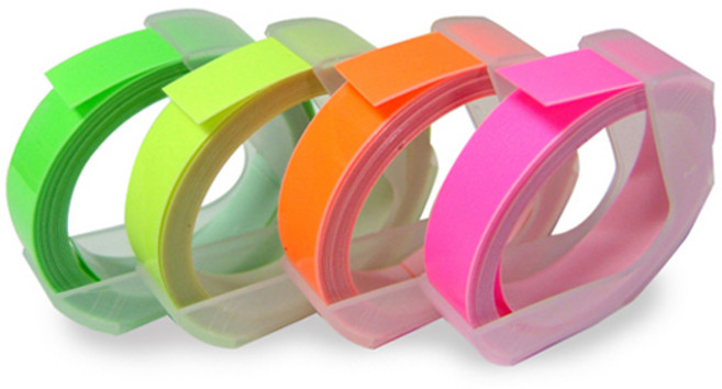 또각이 엠보싱 리필테이프 (형광) 다꾸 이름표 네임텍, 주황