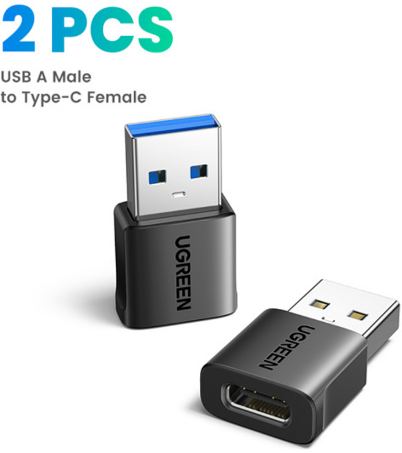 UGREEN USB 3.1 C타입 OTG 어댑터 USB A 수-USB C 암 케이블 컨버터 맥북 S10 화웨이 USB-C타입 OTG, [01] 2PCS