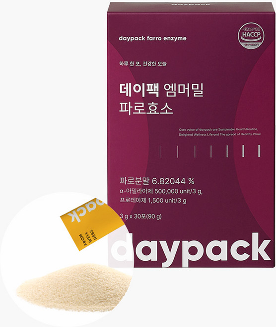 데이팩 엠머밀 파로효소 이탈리아산 고대 곡물 발효, 1개, 30회분