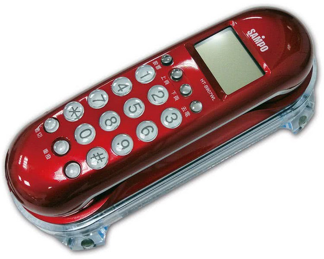 全新原廠 保固一年〔家電王〕聲寶 SAMPO 壁掛式 室內有線電話 HT-B907WL 小巧 來電顯示 免電池 底座發光