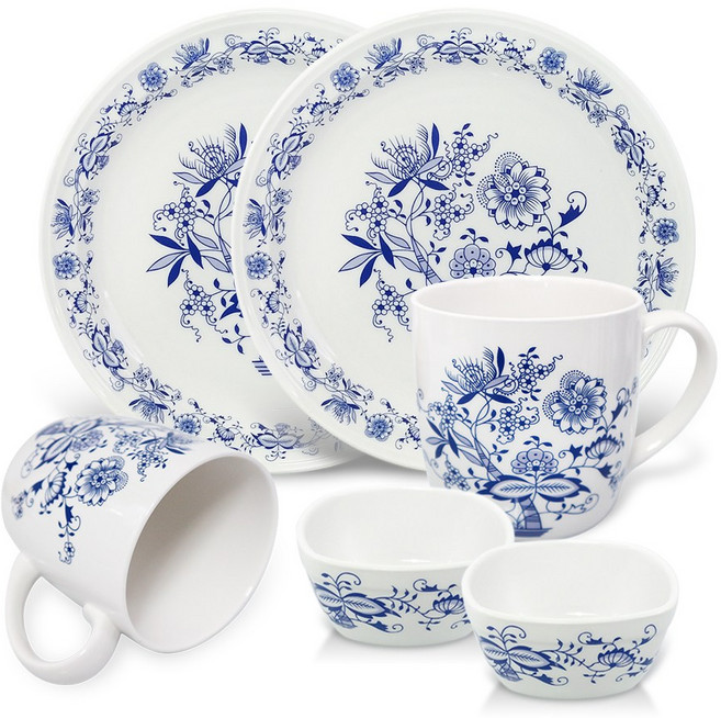 쯔비벨무스터 굿모닝 브런치 2인세트 식기세트 도자기접시 그릇세트 홈세트 집들이선물, 1개, 6P세트, 혼합색상