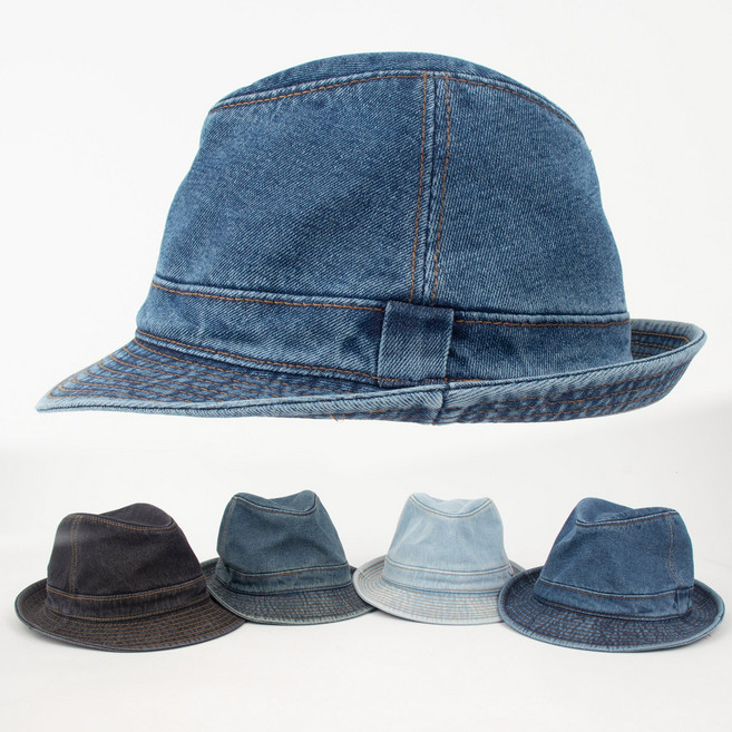 남녀공용 워싱청 벙거지 모자 등산모자 청페도라