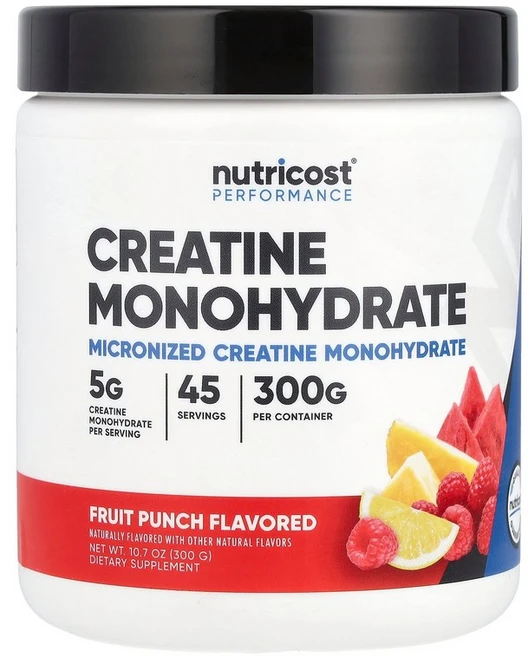 Nutricost 운동 능력 크레아틴 일수화물 과일 펀치 (10.7oz), 300g, 1개 - 쿠팡