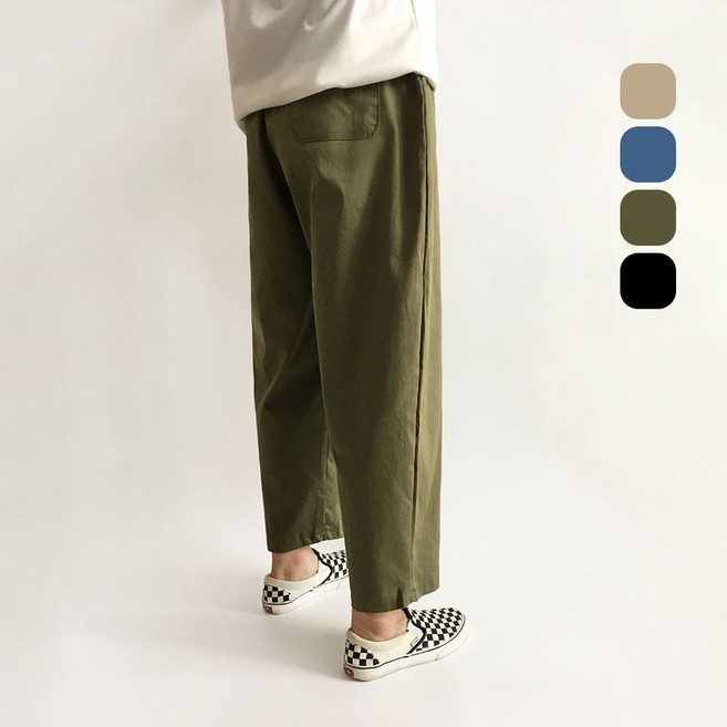 [황제패밀리] 남자 통바지 9부 밴딩 벌룬 와이드 팬츠