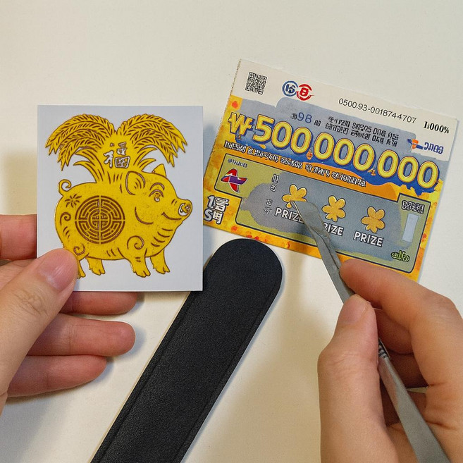 트리뷰샵 행운 복권긁기 스크래퍼 긁개 스피또 즉석복권 긁는 도구 세트, 1세트, 믹스