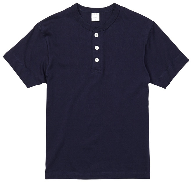 【CY】 5004 United Athle 亨利領T恤 短袖 全棉 親膚 素面上衣 T shirt 團體服, 深藍色086,M