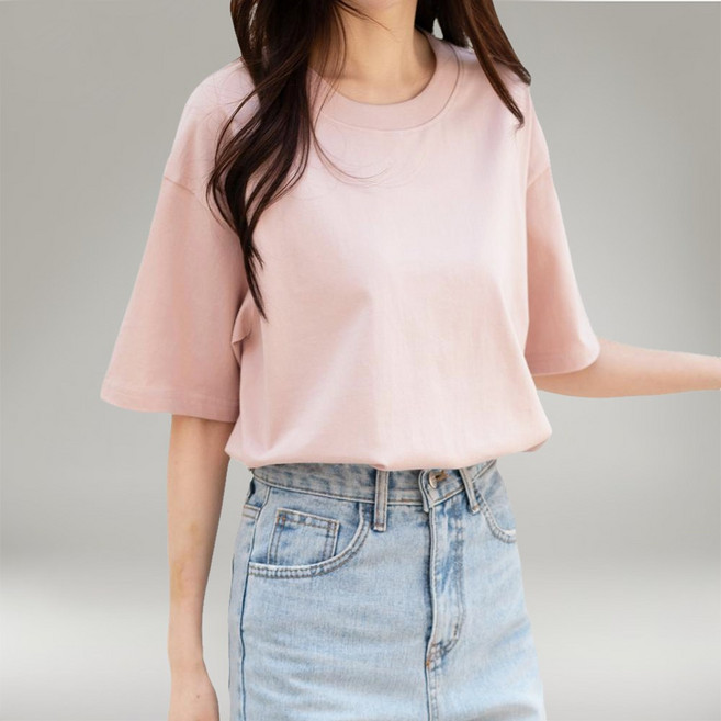 제이그린 여성 오버핏 반팔티 반팔 티셔츠