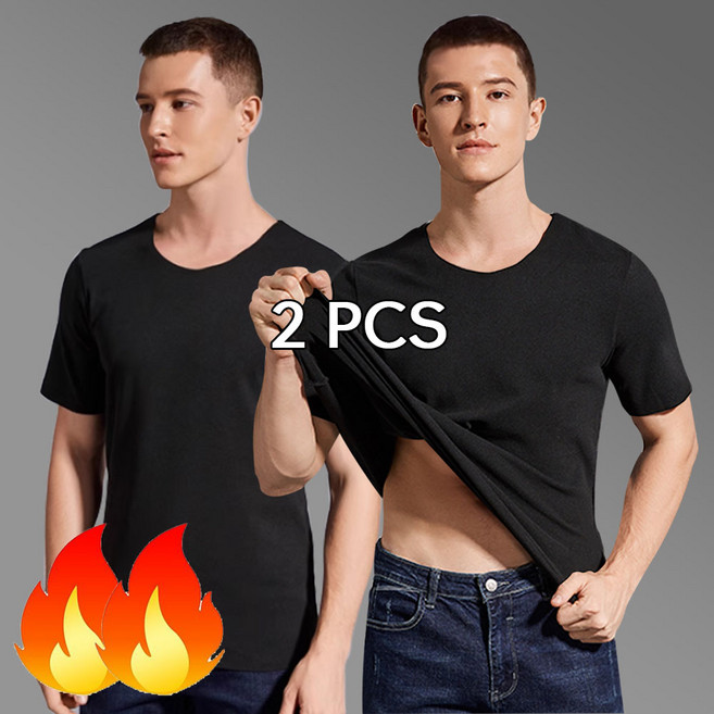 스포코지 겨울 남자 기모 히트텍 반팔 티 내의 런닝 티 셔츠 보온 심리스 내복