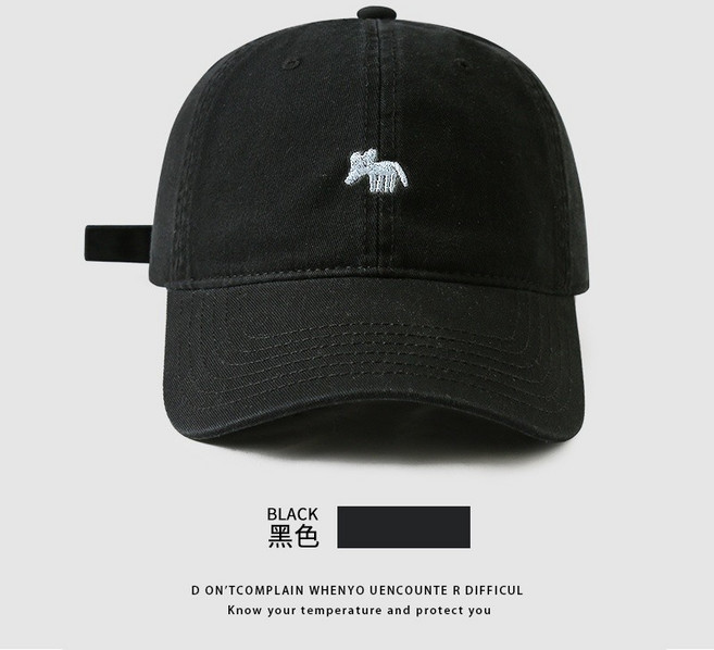 韓係ins 刺繡小狐狸棒球帽 寬簷顯臉小