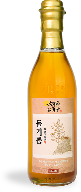 참들팜 저온압착 통깨 100% 들기름 350ml, 1개