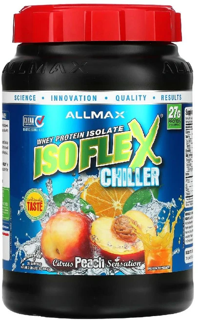 올맥스 ALLMAX ISOFLEX 분리 유청 단백질 프로틴 시트러스 피치 907g 1개 - 쿠팡