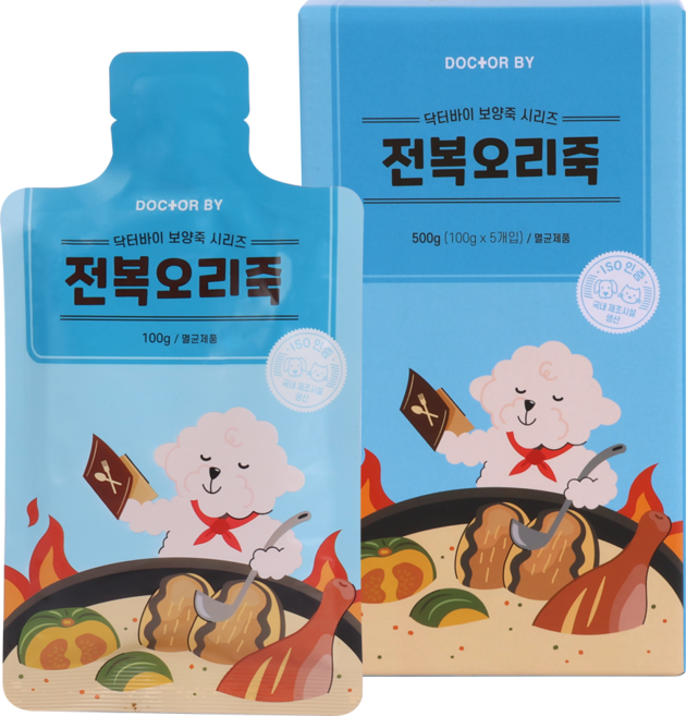 닥터바이 강아지 전복오리 죽탕 보양식 100g*5개 세트, 오리, 500g, 1개
