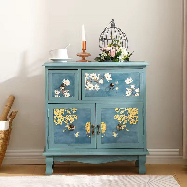 빈티지 엔틱 밀폐형 수납장 가정용 간이형 거실수납정리장, G01