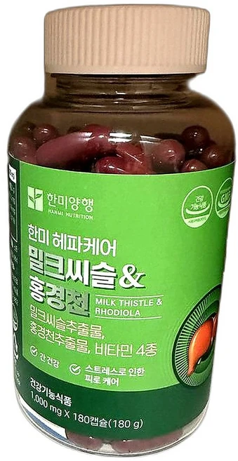 간건강 유지 밀크씨슬 홍경천 스트레스 완화 고함량 영양제 180캡슐 1개, 180정 - 쿠팡