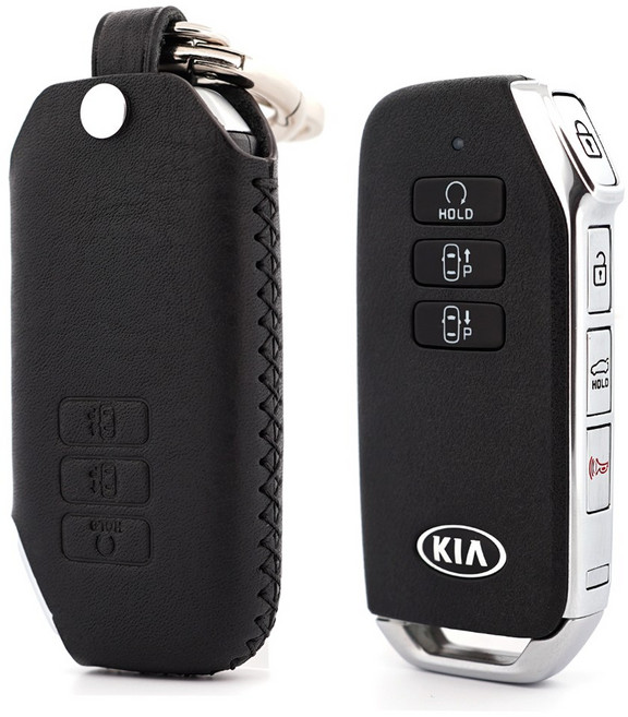 페레노 기아 K7 K8 EV6 쏘렌토 스포티지 셀토스 스마트키 가죽케이스 PK09, 미네르바복스 블랙