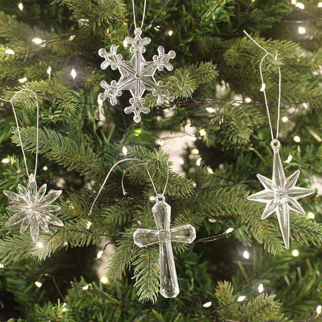 해피인어스 아크릴 홀리 오너먼트 12p세트, 1개, 투명