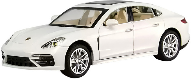 다이캐스트 금속 1:24 포르쉐 파나메라 슈퍼카 스포츠카 합금 풀백 자동차 모형, 1개, 화이트